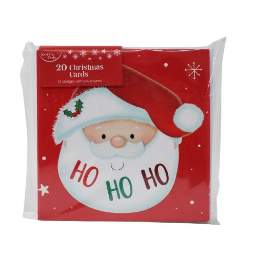 Clairefontaine Eurowrap North Pole Christmas Cards Multicoloured Pack of 20 X-35843-BC | Two Festive Designs with Envelopes | Santa and Holiday Themes | Ho Ho Ho Greeting Cards