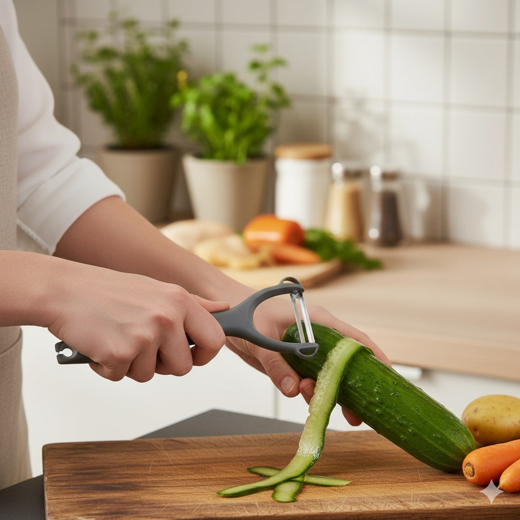 Culinare Straight Y Peeler Grey C240203 | Super Sharp Blade for Smooth Peeling