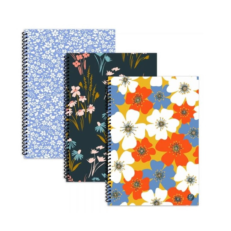 Martello Floral Spiral Notebook Assorted Colours 20cm x 28cm P1153