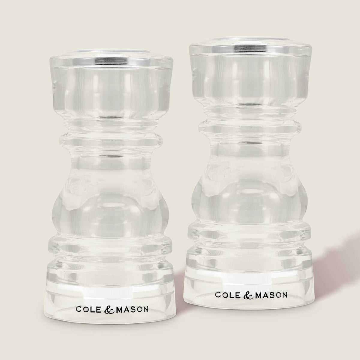 Cole and Mason London Acrylic Salt and Pepper Shaker Set Clear 130mm H243168