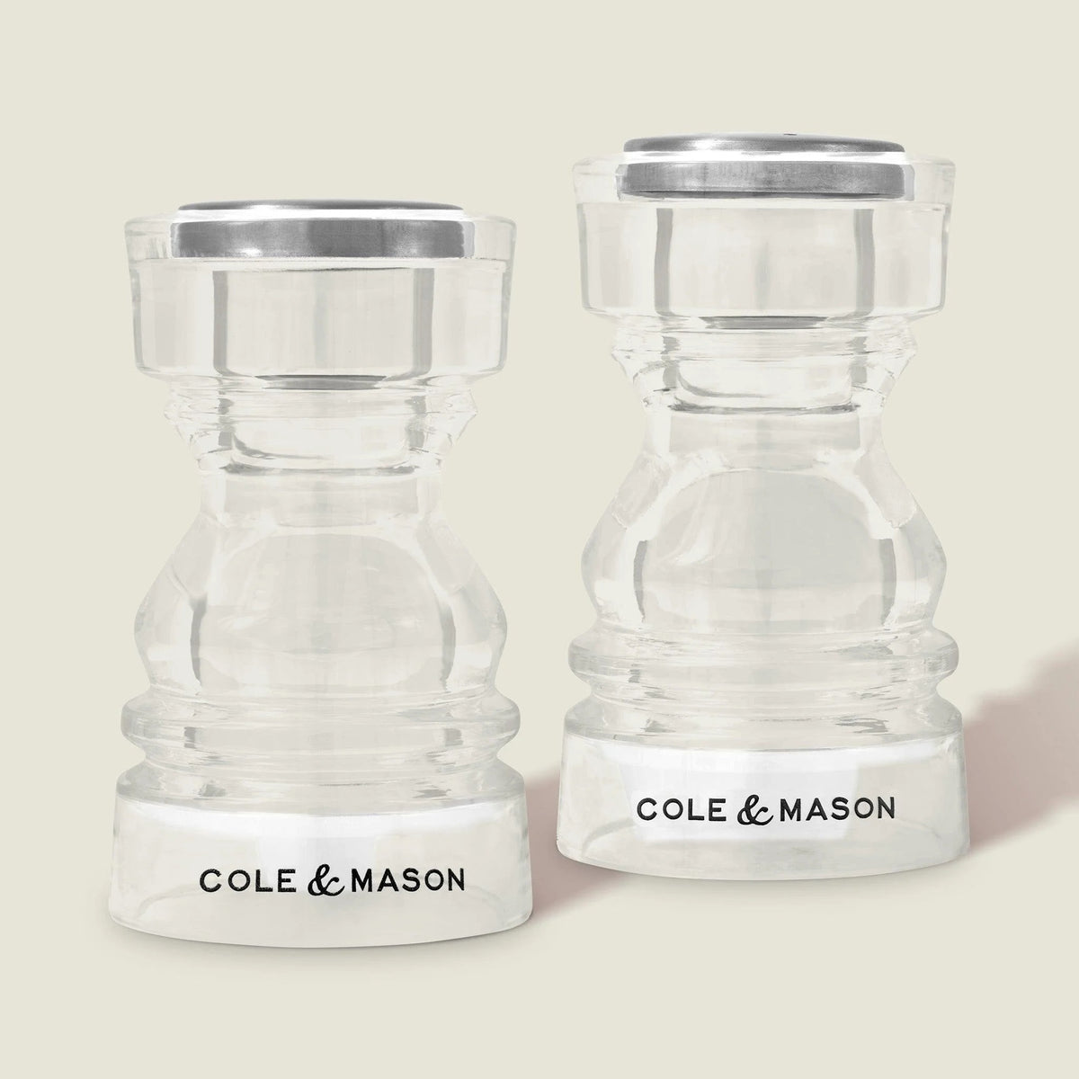 Cole and Mason London Acrylic Salt and Pepper Shaker Set Clear 86mm H243181