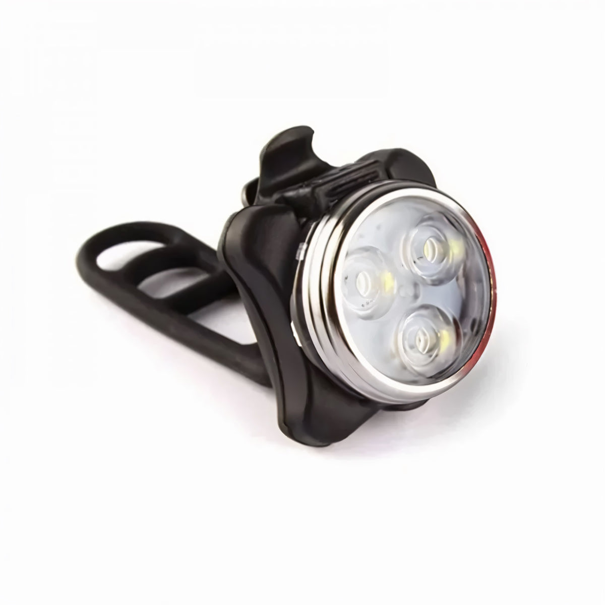 Kingavon 3 SMD USB Rechargeable Front Bike Light White 500mAh 50mm x 45mm x 40mm BL120 | ABS Material with Soft Finish | 55 Lumens | Easy to Install and Remove | Silicone Band with USB Cable | Light Modes 100 Percent-50 Percent-Slow-Flash-Flash