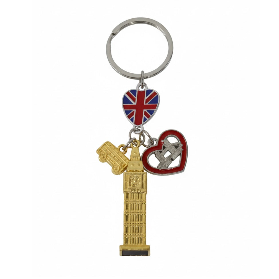 Diamond Gifts London Charm 3D Big Ben Keyring Gold MKR38