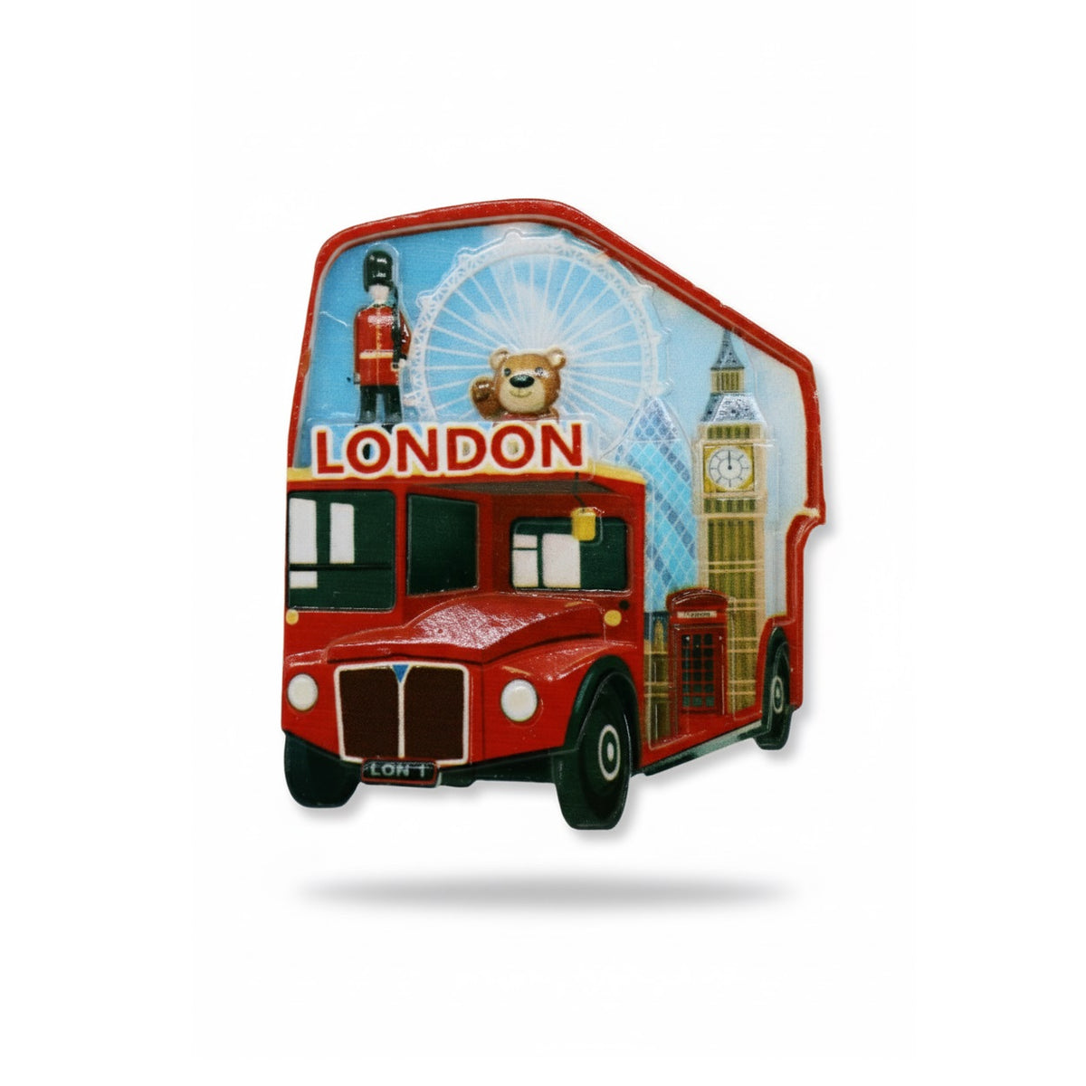 London Bus Print Fridge Magnet Multicoloured BUS24
