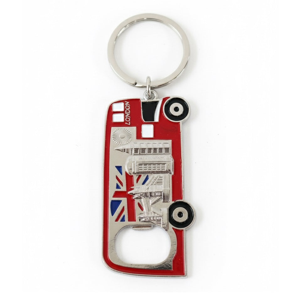 Diamond Gifts London Bus Bottle Opener Metal Keyring Multicoloured MKR18