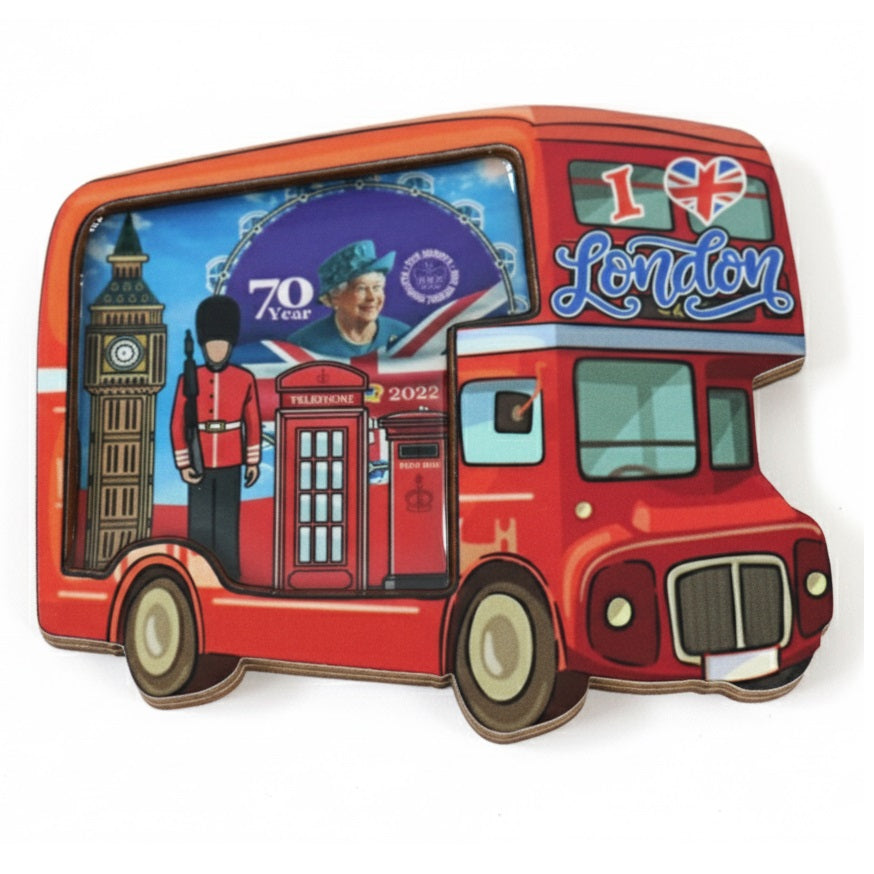 London Bus 3D Fridge Magnet Multicoloured BUS4