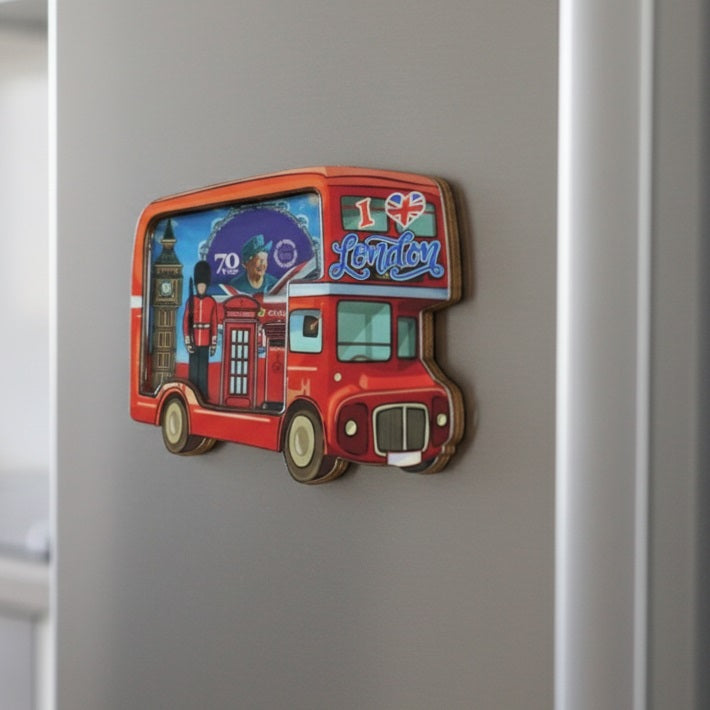 London Bus 3D Fridge Magnet Multicoloured BUS4