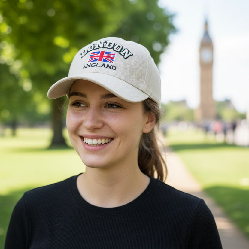 Diamond Gifts London Baseball Cap Cream FCP02