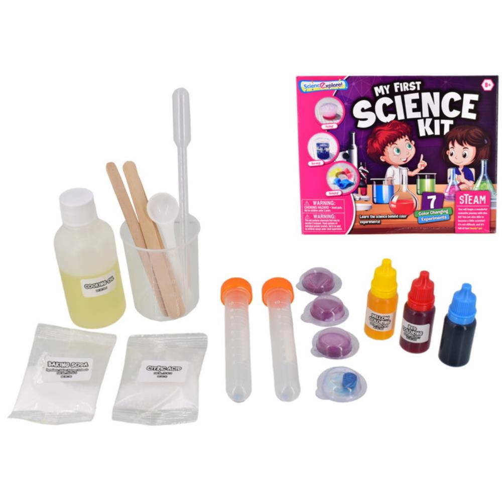 Kandy Toys My First Science Lab Kit for Kids Multicoloured 26cm x 21cm x 6.5cm TY1054 | Colour Changing Experiments | For Ages 8 Plus | Perfect for Young Learners | Educational Stem Toy | Kit Includes Seven Colourful Experiments | With Test Tubes-Coloured Liquids-Powders and Easy-to-Follow Instructions