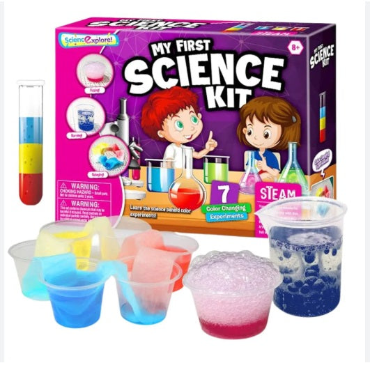 Kandy Toys My First Science Lab Kit for Kids Multicoloured 26cm x 21cm x 6.5cm TY1054 | Colour Changing Experiments | For Ages 8 Plus | Perfect for Young Learners | Educational Stem Toy | Kit Includes Seven Colourful Experiments | With Test