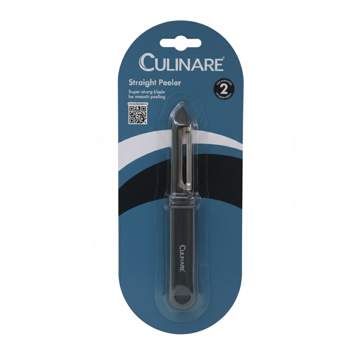 Culinare Swivel Peeler Straight Grey C240201 | Super Sharp Blade For Smooth Peeling