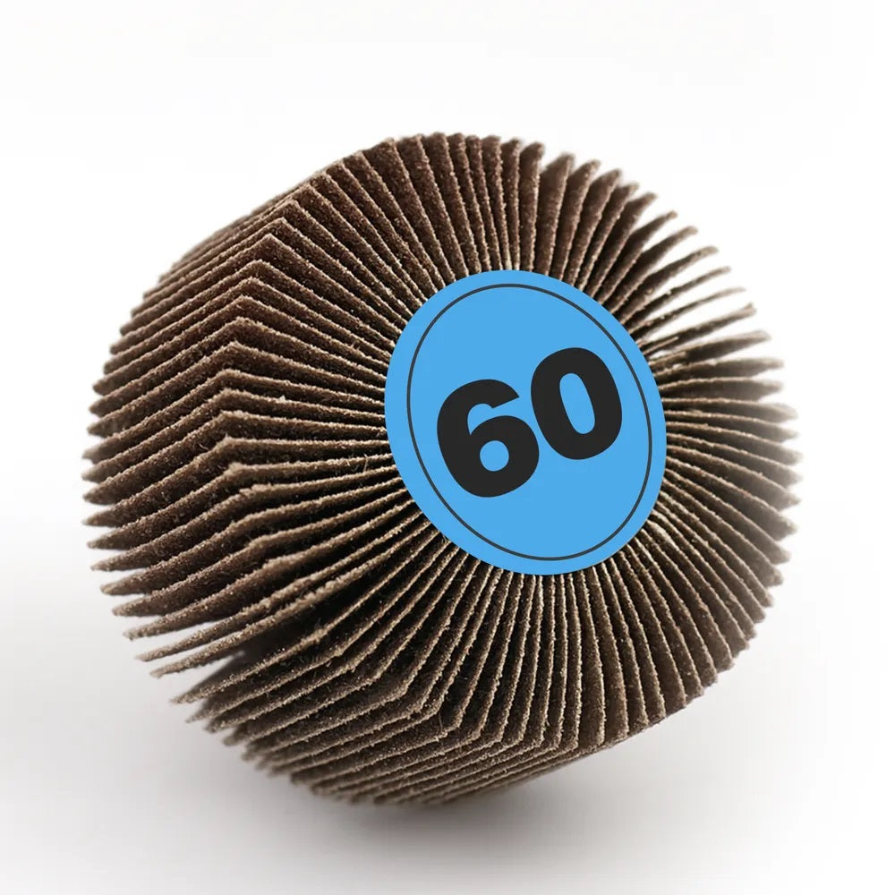 Dekton Flap Wheel Silver 80mm x 40mm DT60904 | 60 Grit | Extra Coarse | Aluminium Oxide | With 6mm Shank | For Precision Deburring-Rust-Paint and Varnish Removal | For Wood-Metal and Non-Metallic Surface Preparation | 9000 RPM Maximum Speed