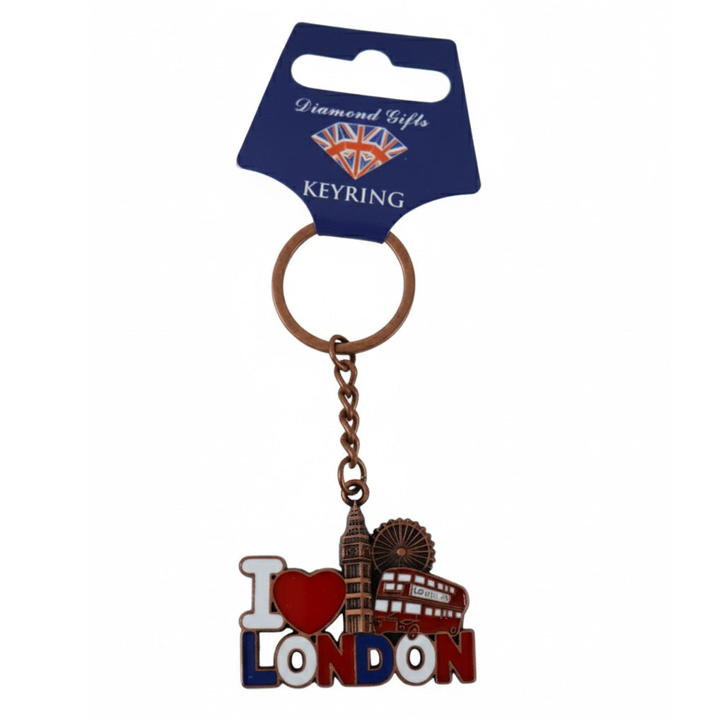 Diamond Gifts London Metal Keyring Multicoloured MKR31A