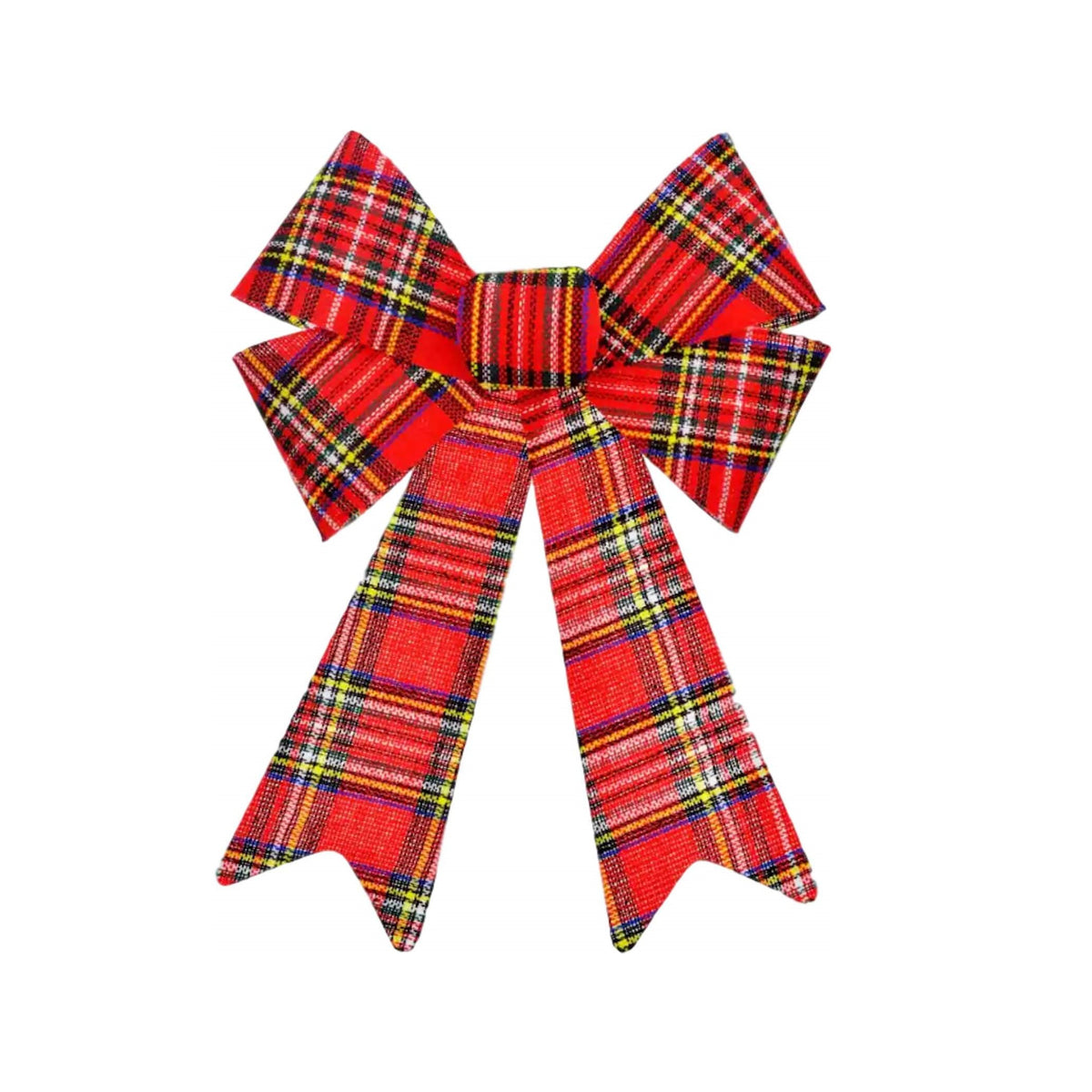 Clairefontaine Eurowrap North Pole Tartan Gift Bow Large Multicoloured X-33177-BC | Classic Plaid Christmas Decoration | Perfect for Gift Wrapping-Wreaths and Holiday Decor | Reusable Fabric Ribbon Bow