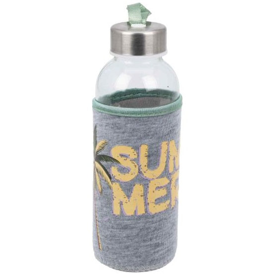 Excellent Houseware Glass Drinking Bottle with Cover Clear 400ml 170491120