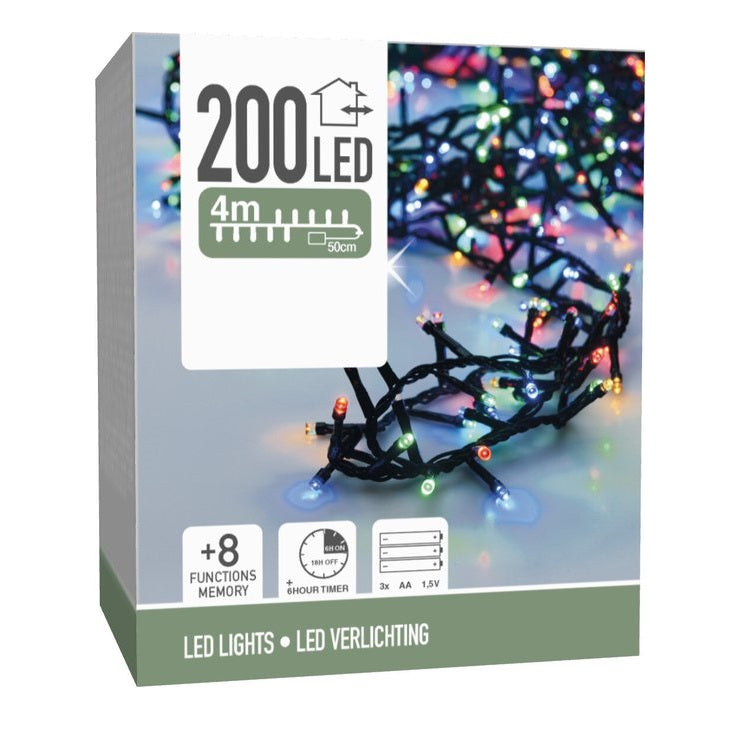 Battery Operated 200 LED Lights Multicoloured 4Mtr AX8417720