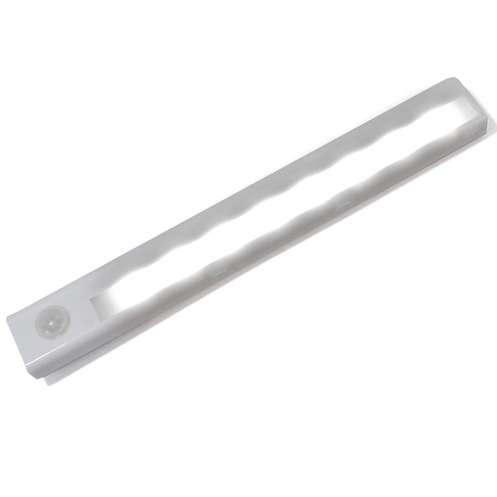 Kingavon 8 LED Motion Sensor Light Bar White 235mm x 30mm x 15mm RT291 | Battery Operated | 120 Degree Detection Angle | Durable ABS Plastic | Super Bright Lighting | Easy Install with Velcro Strip | Ideal for Hallways-Closets and Stairs | No Wiring or Plugs Required | DEtects Motion from up to 3Mtrs
