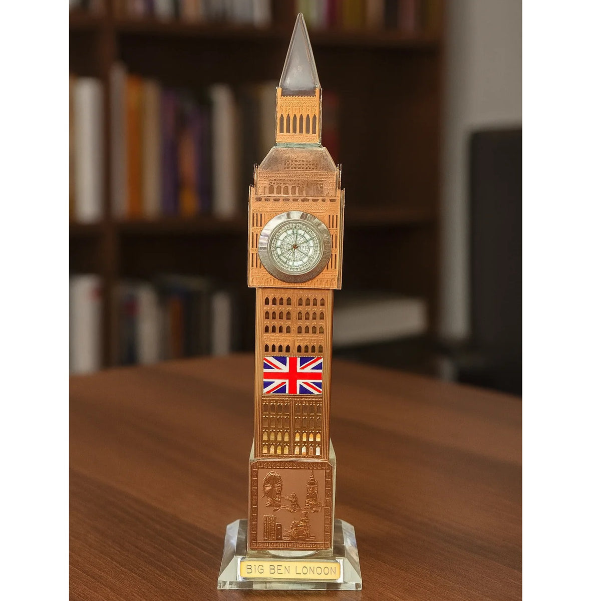 Big Ben London Souvenir Miniature Clock Rose Gold GCY01R | With Union Jack Flag | UK Travel Gift and Desk Ornament | Fusion of Heritage and Craftsmanship