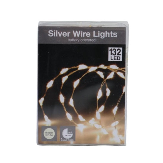 Wire String LED Lights Yellow 1.5Mtr AMZ800120 | 132 LED Warm White Fairy Lights | Battery Operated with 6Hr Timer | Indoor-Outdoor Decorative Lighting | For Bedroom-Party-Wedding and Christmas
