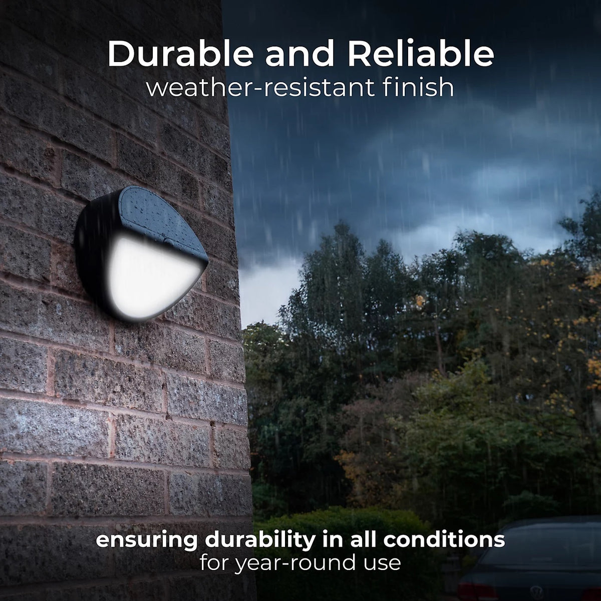 Luceco Carina Round Solar Decorative Wall Light with PIR Motion Sensor Black LEXSBH50B40 | 5W LED Bulkhead | 4000K Neutral White| IP54 Waterproof | 3 Lighting Modes Including DusK Till Dawn| 500 Luminaire Lumens | No Wiring Needed | Ideal for Outdoor Walls-Paths and Fences | Easy Installation | Time Delay 30 Seconds | Monocrystalline Solar Panel | Working time up to 1.5 Nights | Battery | 3.7V 2000mAh | Ilumination Bean Angle 110 Degree | Replaceable Battery | Auto Charged from Sunlight