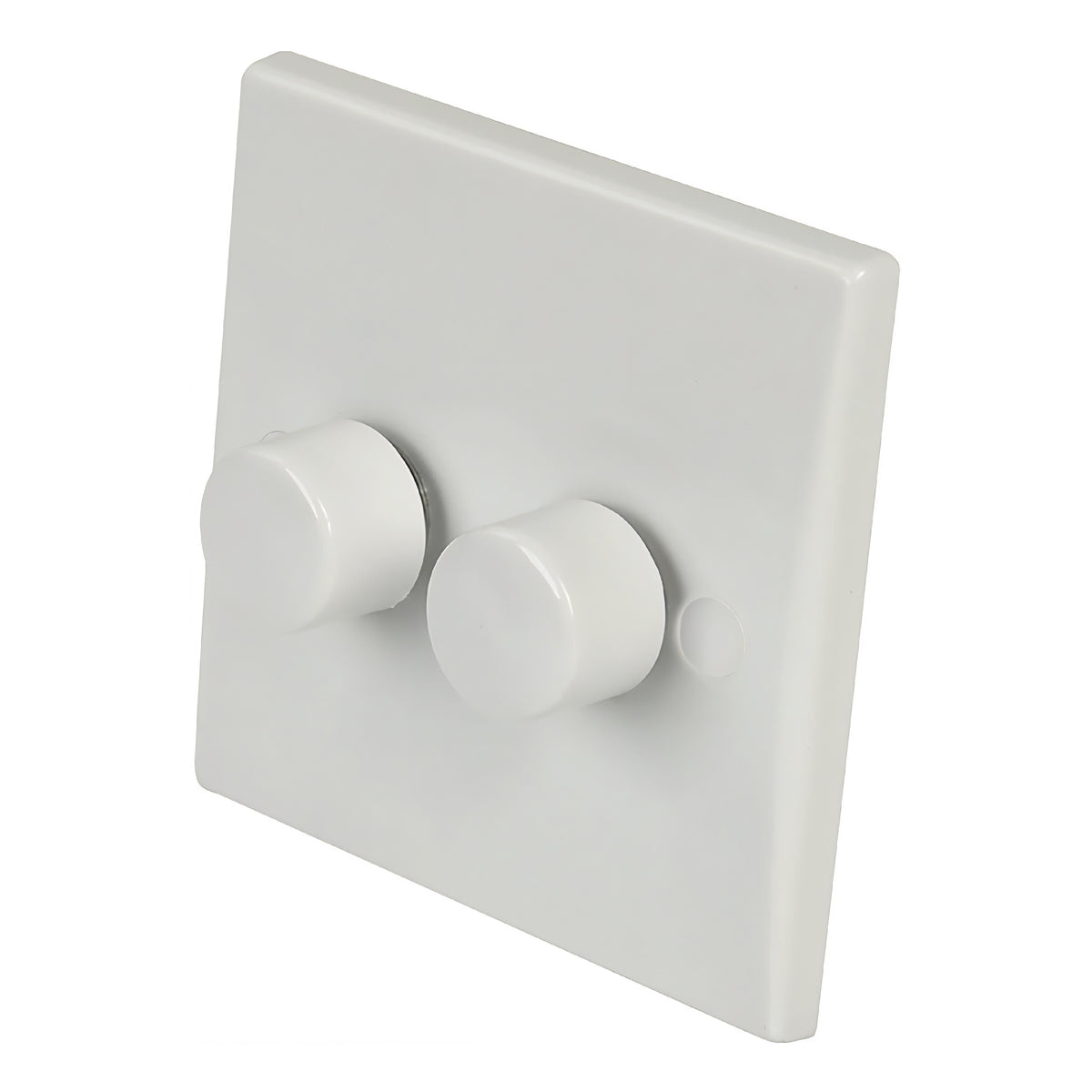 Eagle 2 Gang 1 Way LED Dimmer Curved Edge White E344DB