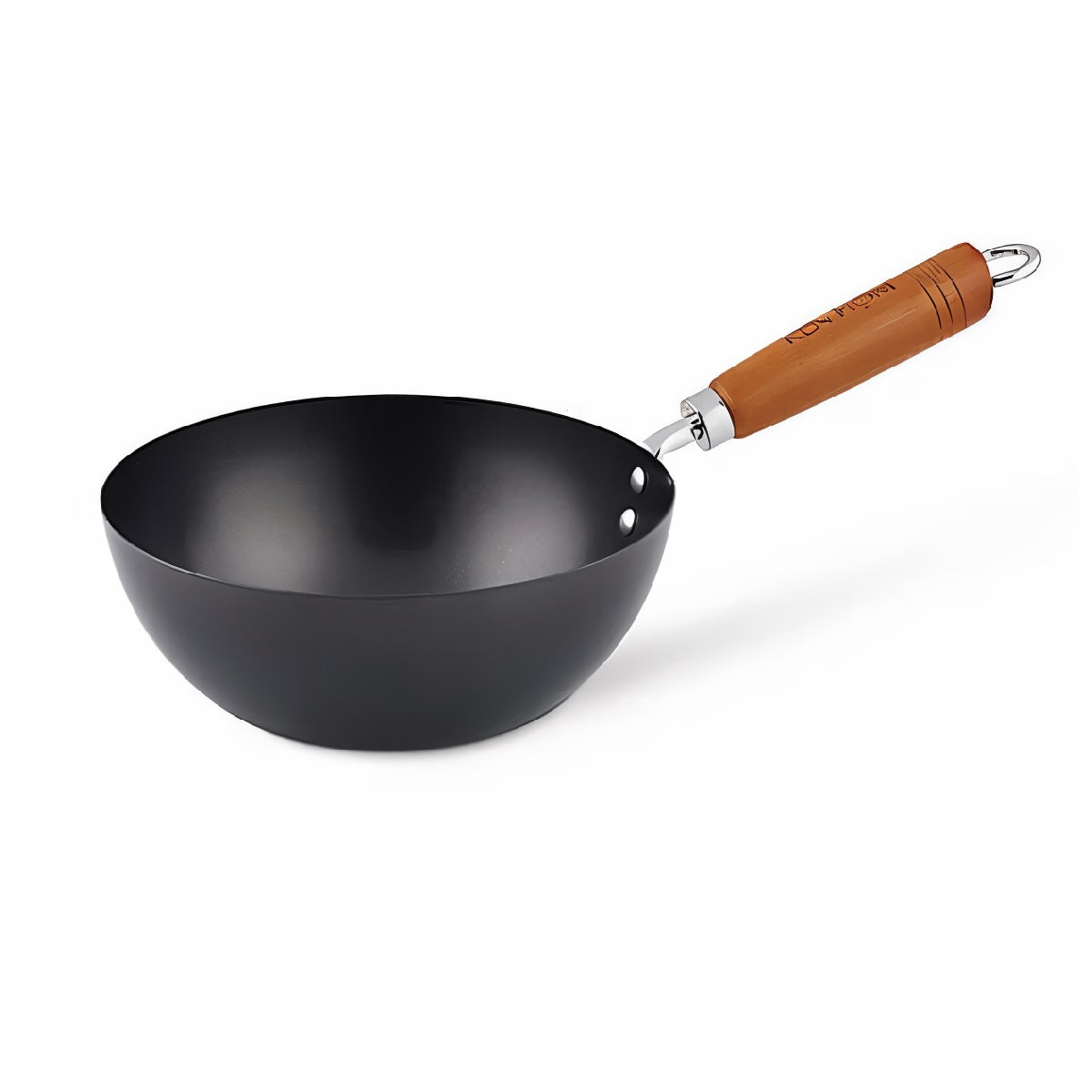 Ken Hom Carbon Steel Classic Mini Wok Black 20cm KH320001 | Non-Stick | PFAs and PFOA Free | Suitable for Gas - Ceramic and Electric Hobs