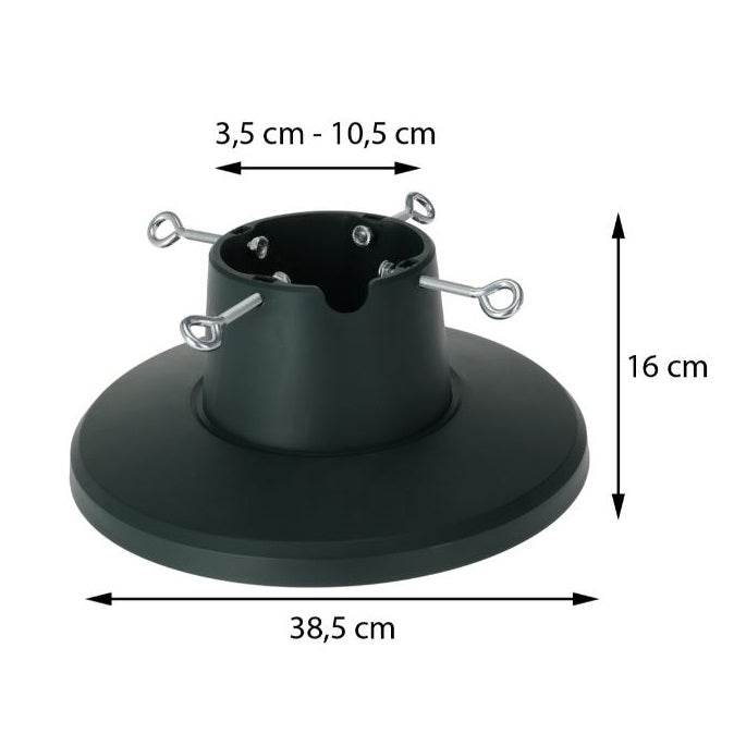 Holly Jolly Christmas Tree Stand Green 16cm 893000050 | Diameter 38.5cm | Sturdy Plastic Base with Adjustable Screws | Securely Holds Real or Artificial Trees | Easy Assembly | Stable and Durable Holiday Tree Support | 1.6Ltr Tank