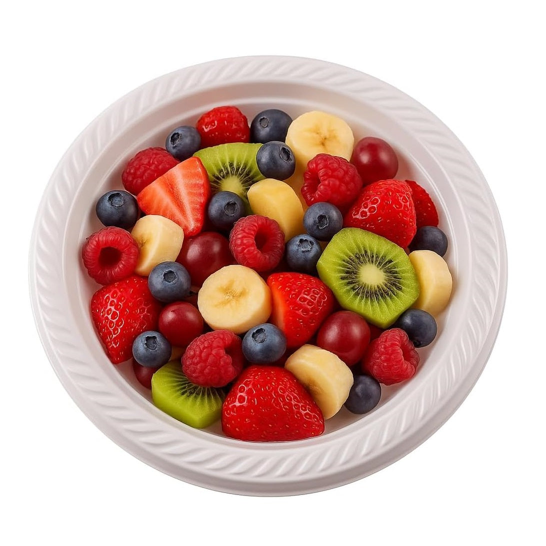Best House Reusable Plastic Bowls White 12oz Pack of 50 BB0640 | Durable and Lightweight | Ideal for Parties-Picnics and Everyday Use | Recyclable and Easy to Clean | Serving Bowls