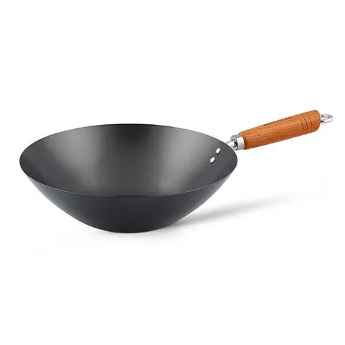 Ken Hom Classic Carbon Steel Wok Black 31cm KH331001 | Non-Stick | Suitable for Gas - Ceramic and Electric Hobs