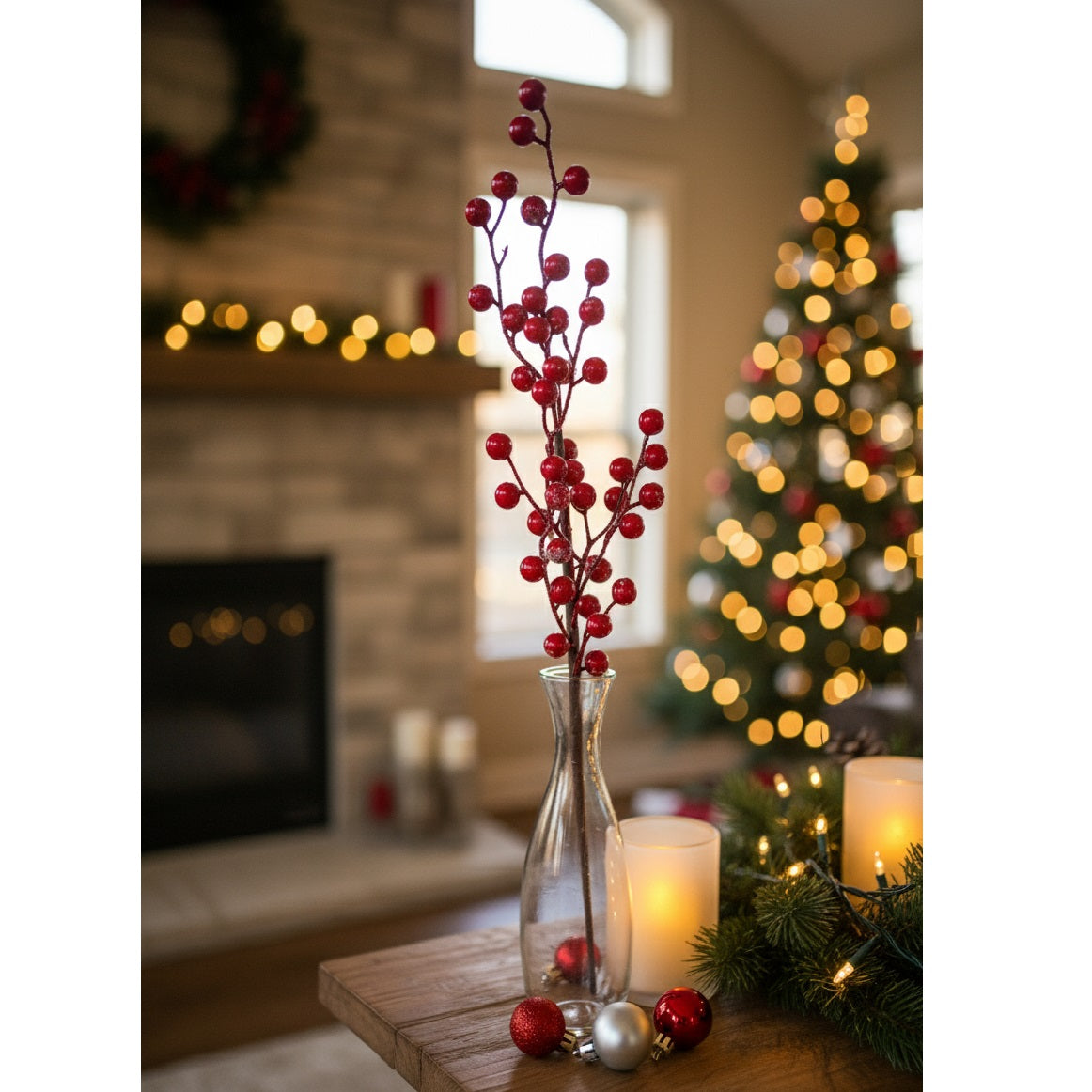 Davies Products Frost Cherry Stem Red 59cm 57737