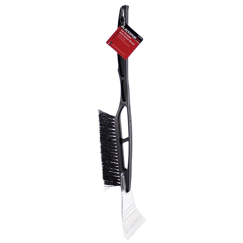 Blackspur Dual-Purpose Ice Scraper with Snow Brush Black SCR320 | Durable Design | Extra Wide Blade and Brush | Easily Clears Snow and Ice from Vehicles | Winter Car Cleaning Tool