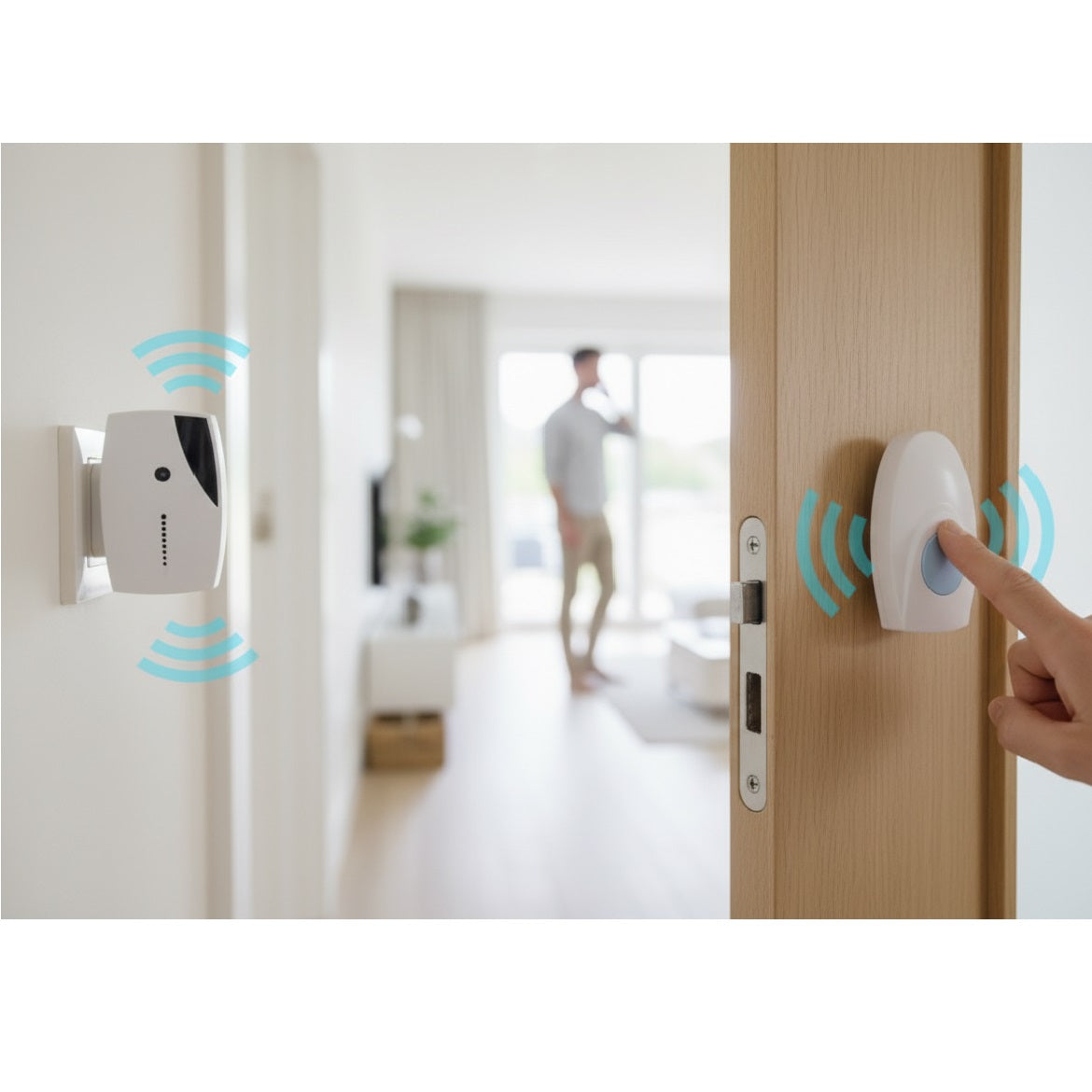 Eagle Battery Operated Wireless Doorbell White P162 | Upto 100Mtr Range | Receiver 95mm x 56mm | Transmitter 75.5mm x 36.5mm | Simple and Easy to Install | Loud and Audible | Choose from 32 Music Ringtones