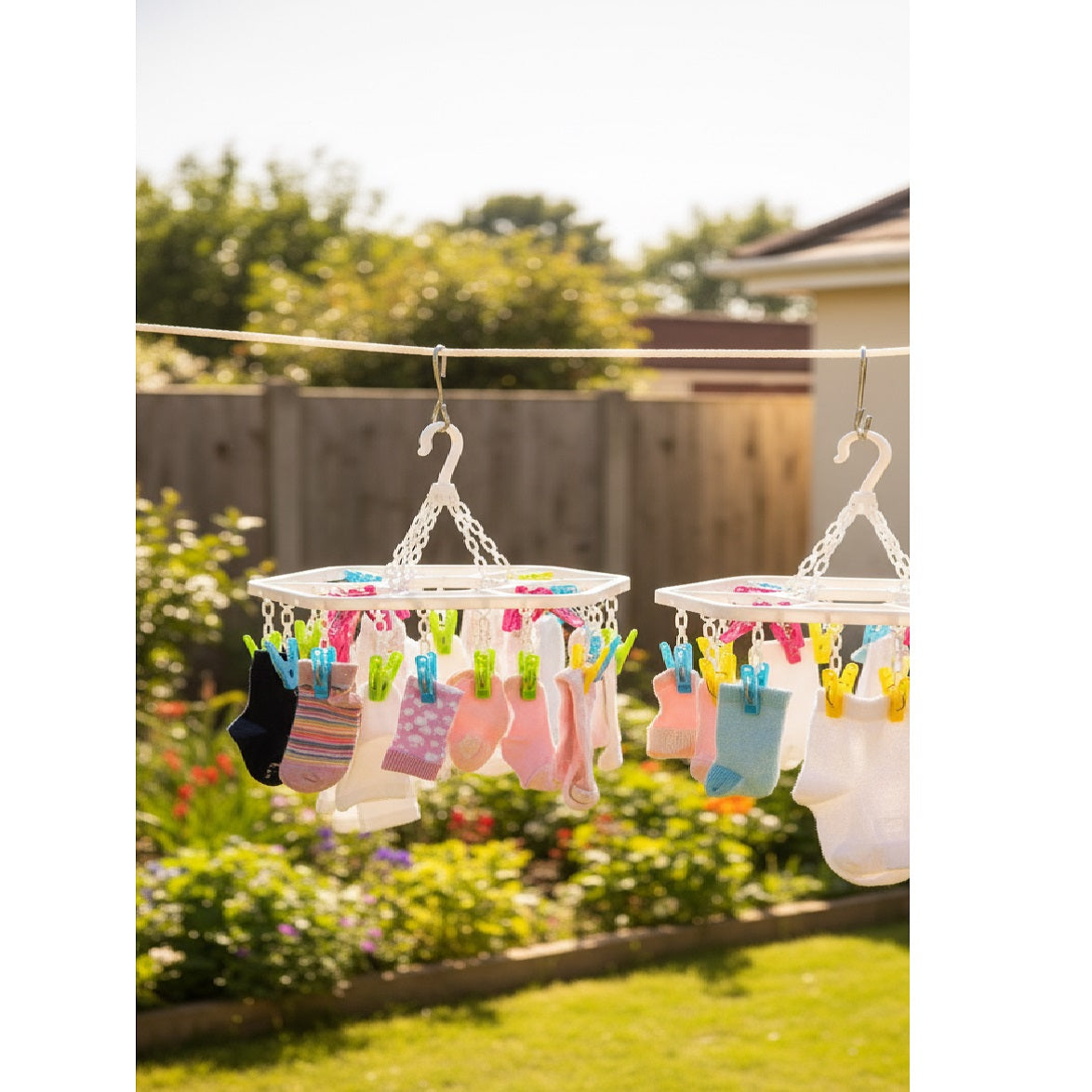 Bettina Foldable Pegs Airer Assorted Colours Pack of 24 B514