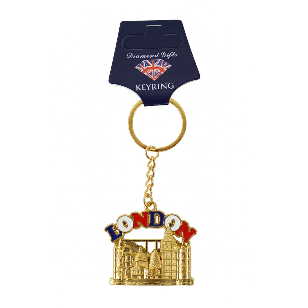 Diamond Gifts London Metal Keyring Gold MKR31K