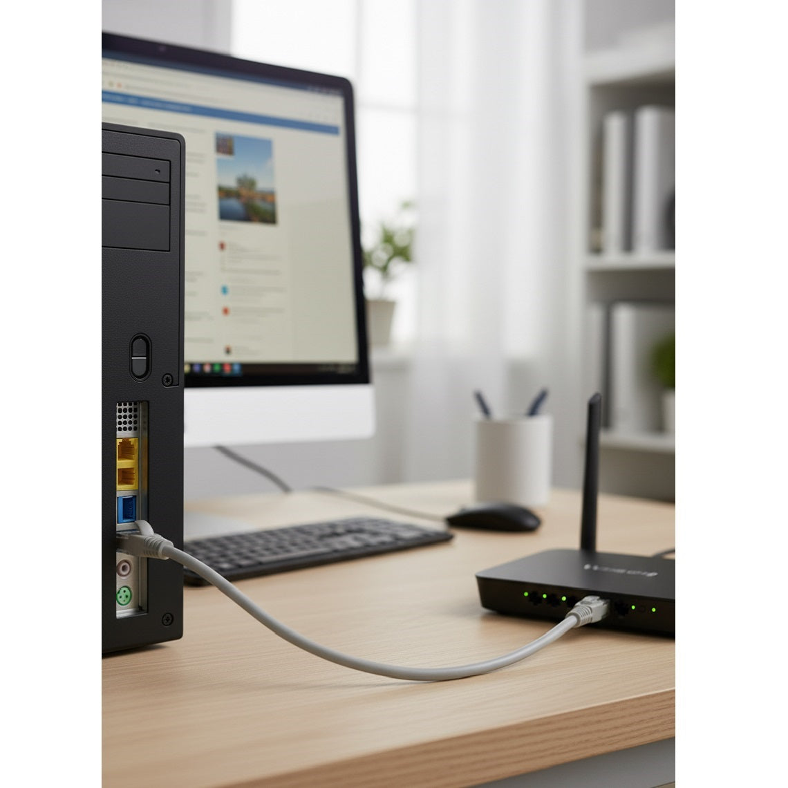 Powerplus Cat 6 Ethernet Cable Grey 2Mtr 2093 | | Durable Connectors | RJ-45 Modular Plugs to RJ-45 Modular Plugs | 8-Conductor--Four Twisted Pair | Ethernet Cable for Wired Home and Office Network | Connects Computers to Network Component in a Wired LAN