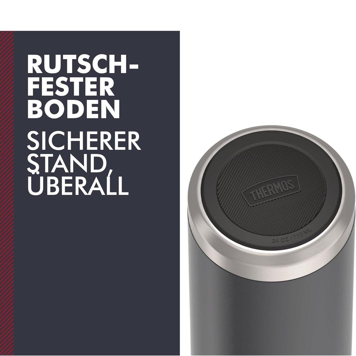 Thermos Icon Series Flip Lid Bottle Granite Black 710ml 230851 | Vacuum Insulated Stainless Steel Flask | Keeps Drinks Cold for 24Hrs | Durable Leak-Proof Travel Water Bottle | Dishwasher Safe | Flip-up Straw | Non-slip Base | Easy Carry Handle