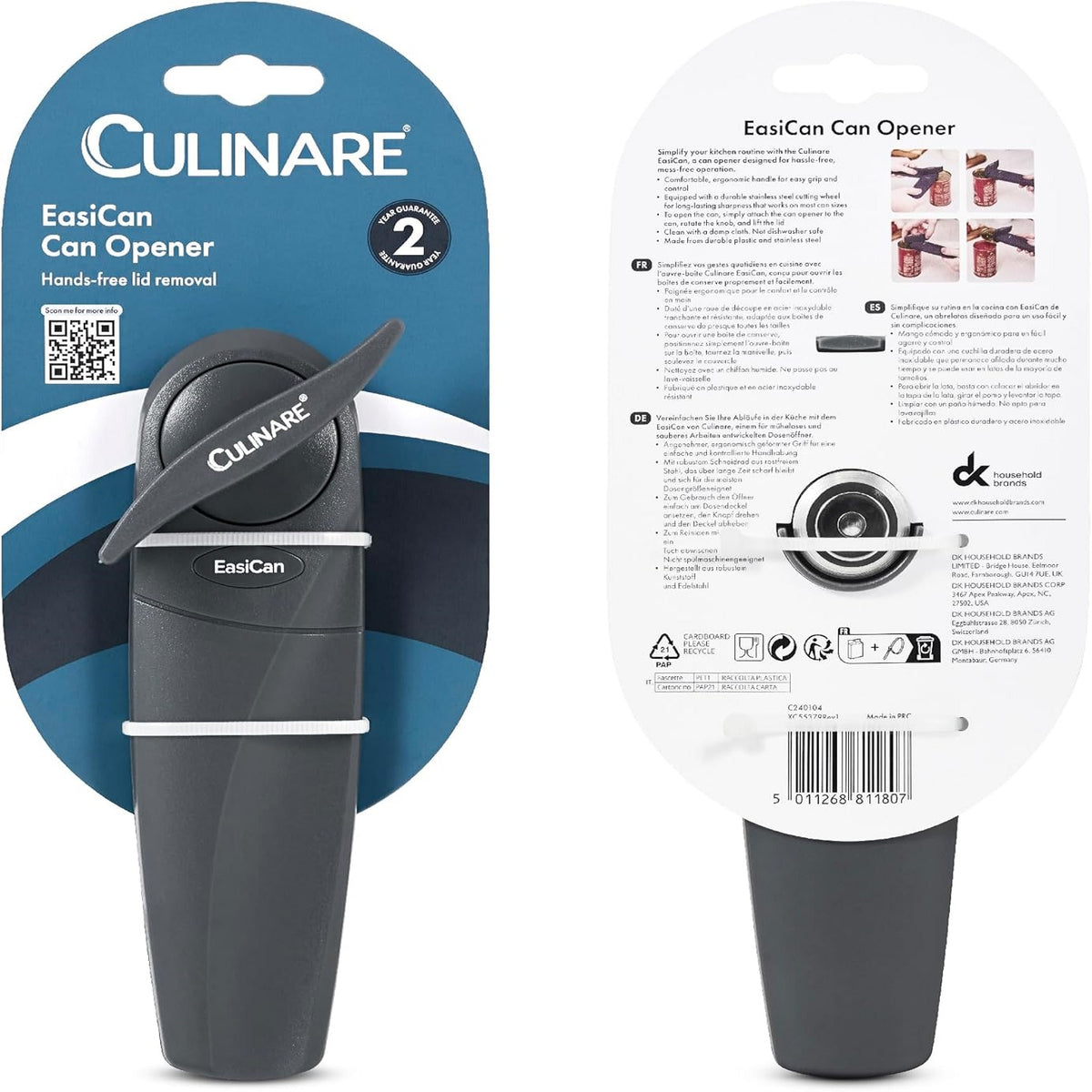 Culinare EasiCan Can Opener Grey C240104 | Hand-free Lid Removal