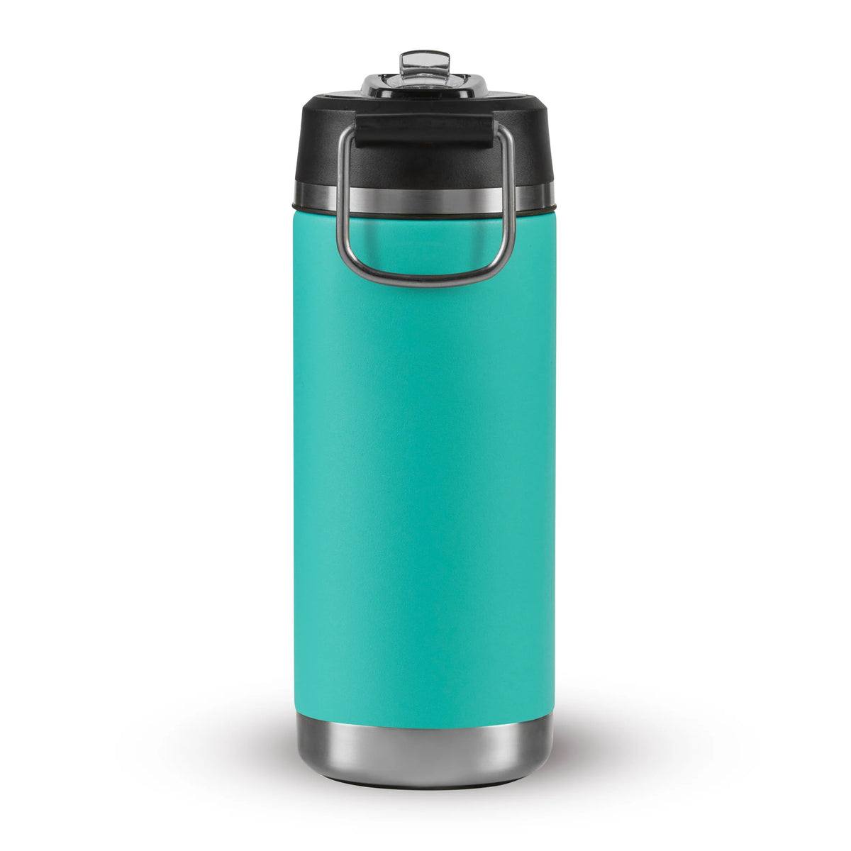 Thermos Icon Series Flip Lid Bottle Bottle Aqua Blue 8cm x 8cm x 21cm 530ml 350g 207281 | Vacuum Insulated Stainless Steel Flask | Keeps Drinks Cold for 16Hrs | Durable Leak-Proof Travel Water Bottle | Dishwasher Safe | Flip-up Straw | Non-slip Base