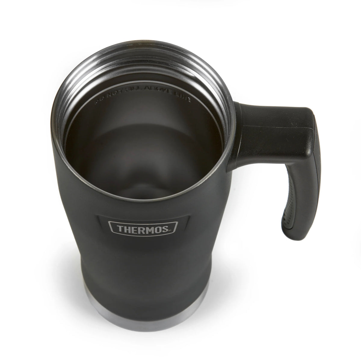 Thermos Icon Series Glide Travel Mug Granite Black 9.7cm x 13.2cm x 21.8cm 530ml 400g 285976 | Vacuum Insulated Stainless Steel Mug | Keeps Drinks Cold for 22Hrs and Hot for 6Hrs | Durable Leak-Proof Travel Water Bottle | Dishwasher Safe | Cup Holder