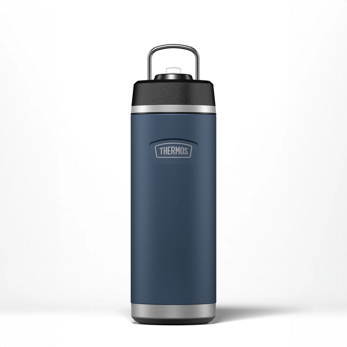 Thermos Icon Series Flip Lid Bottle Solent Navy 8cm x 8cm x 24cm 710ml 420g 251693 | Vacuum Insulated Stainless Steel Flask | Keeps Drinks Cold for 24Hrs | Durable Leak-Proof Travel Water Bottle | Dishwasher Safe | Flip-up Straw | Non-slip Base | Easy