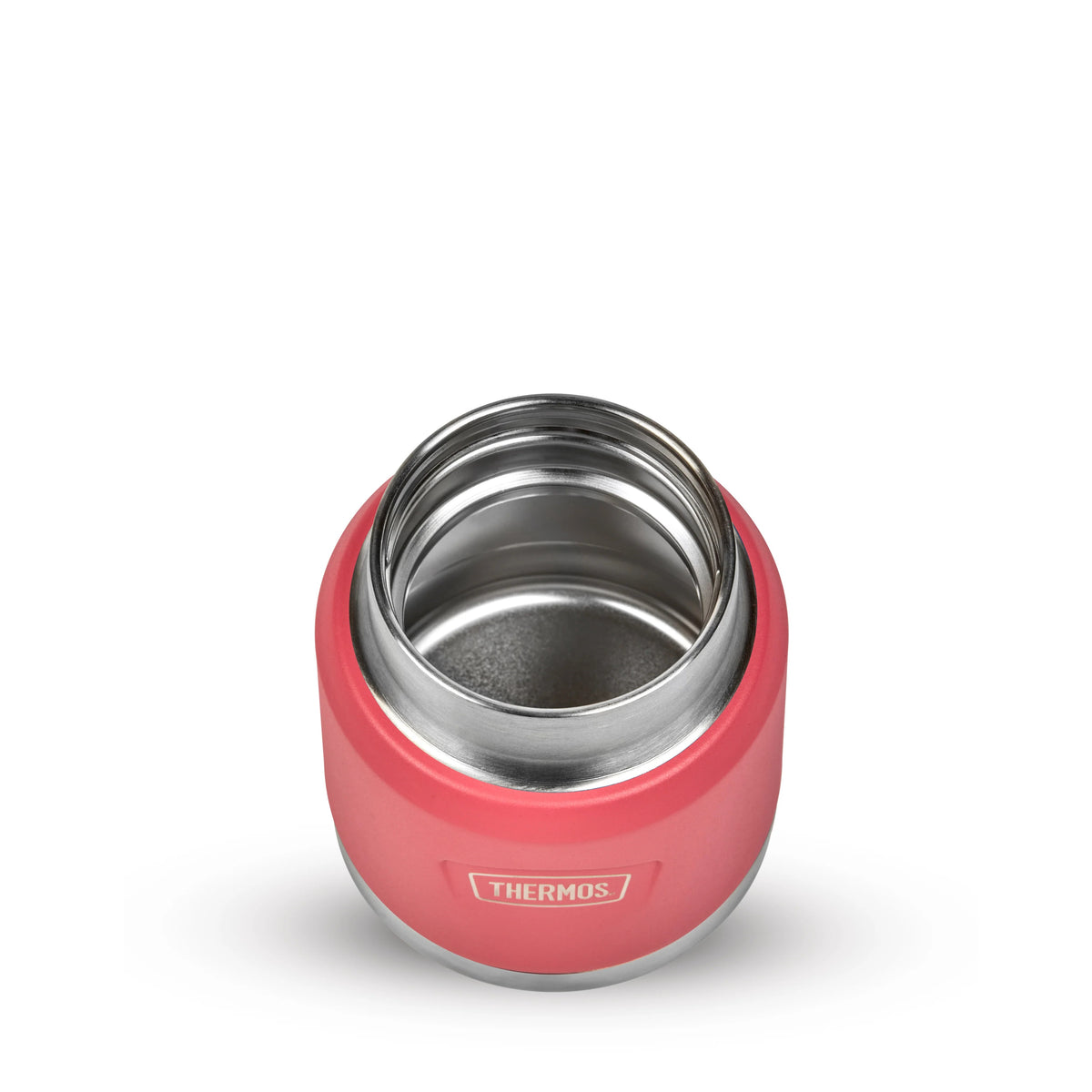 Thermos Icon Series Food Flask with Carry Handle Coral Bloom 9.9cm x 9.9cm x 16.2cm 355ml 410g 254123 | Includes Stainless Steel Spoon | Vacuum Insulated Stainless Steel | 8-Hrs Hot and 18-Hrs Cold | Leakproof | Durable and Portable | Non-slip Base