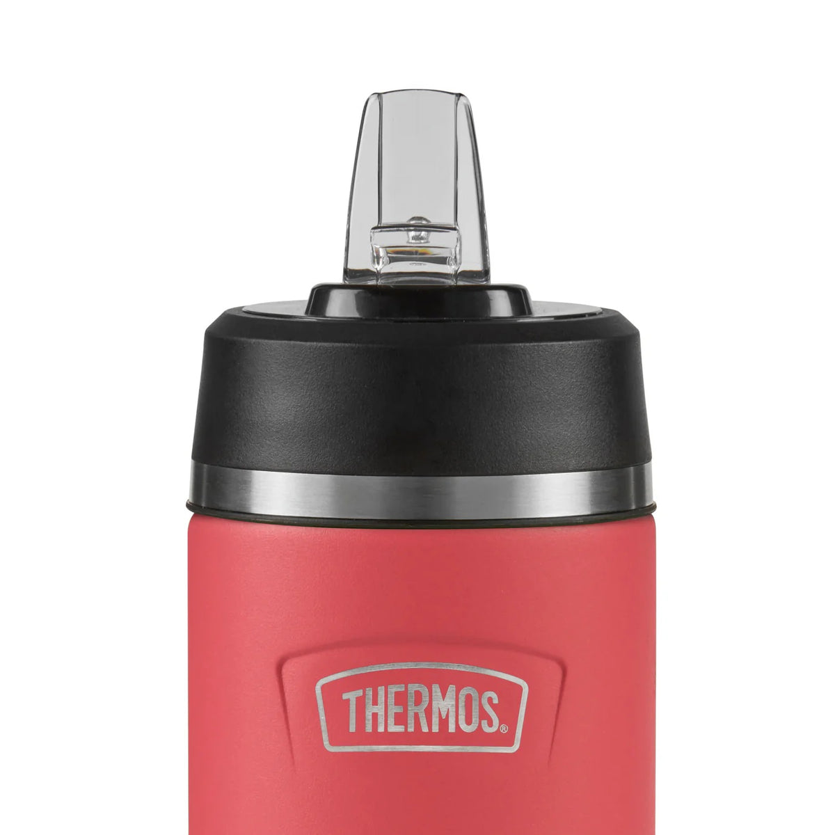 Thermos Icon Series Flip Lid Bottle Coral Bloom 8cm x 8cm x 21cm 530ml 350g 207917 | Vacuum Insulated Stainless Steel Flask | Keeps Drinks Cold for 16Hrs | Durable Leak-Proof Travel Water Bottle | Dishwasher Safe | Flip-up Straw | Non-slip Base | Easy