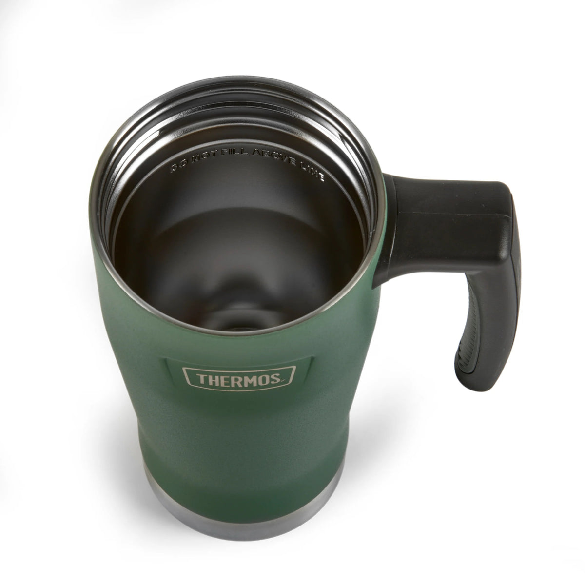 Thermos Icon Series Glide Travel Mug Rock Cap Green 9.7cm x 13.2cm x 21.8cm 530ml 400g 215783 | Vacuum Insulated Stainless Steel Mug | Keeps Drinks Cold for 22Hrs and Hot for 6Hrs | Durable Leak-Proof Travel Water Bottle | Dishwasher Safe | Cup Holder