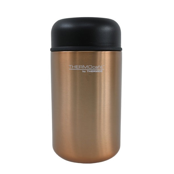 Thermocafe Stainless Steel Vacuum Insulated Food Flask Bronze 400ml 256593 | Includes Folding Spoon | Leakproof | Durable and Portable | Non-slip Base