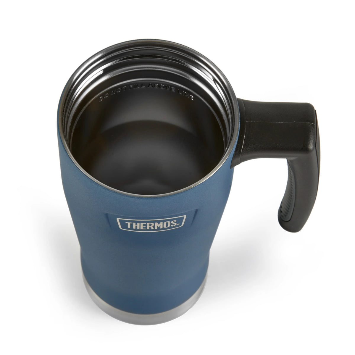 Thermos Icon Series Glide Travel Mug Solvent Navy 9.7cm x 13.2cm x 21.8cm 530ml 400g 239777 | Vacuum Insulated Stainless Steel Mug | Keeps Drinks Cold for 22Hrs and Hot for 6Hrs | Durable Leak-Proof Travel Water Bottle | Dishwasher Safe | Cup Holder