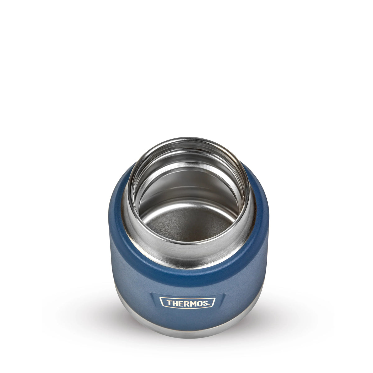 Thermos Icon Series Food Flask with Carry Handle Solent Navy 9.9cm x 9.9cm x 16.2cm 355ml 410g 228195 | Includes Stainless Steel Spoon | Vacuum Insulated Stainless Steel | 8-Hrs Hot and 18-Hrs Cold | Leakproof | Durable and Portable | Non-slip Base