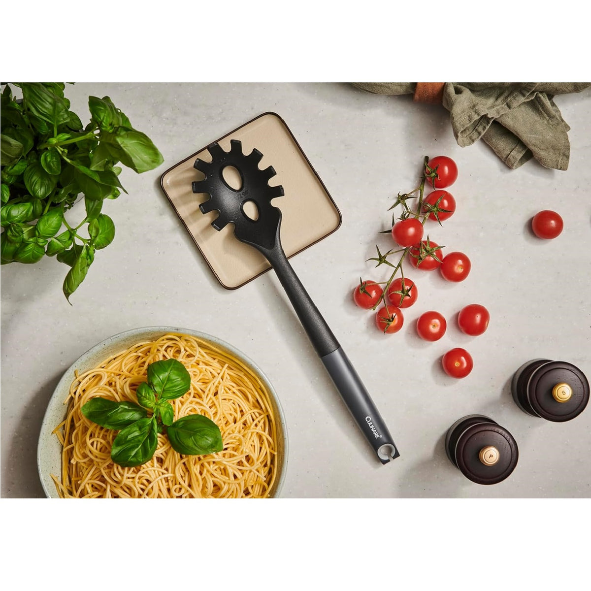 Culinare Pasta Server Grey C240907 | Essential Utensil for Non-Stick Cookware