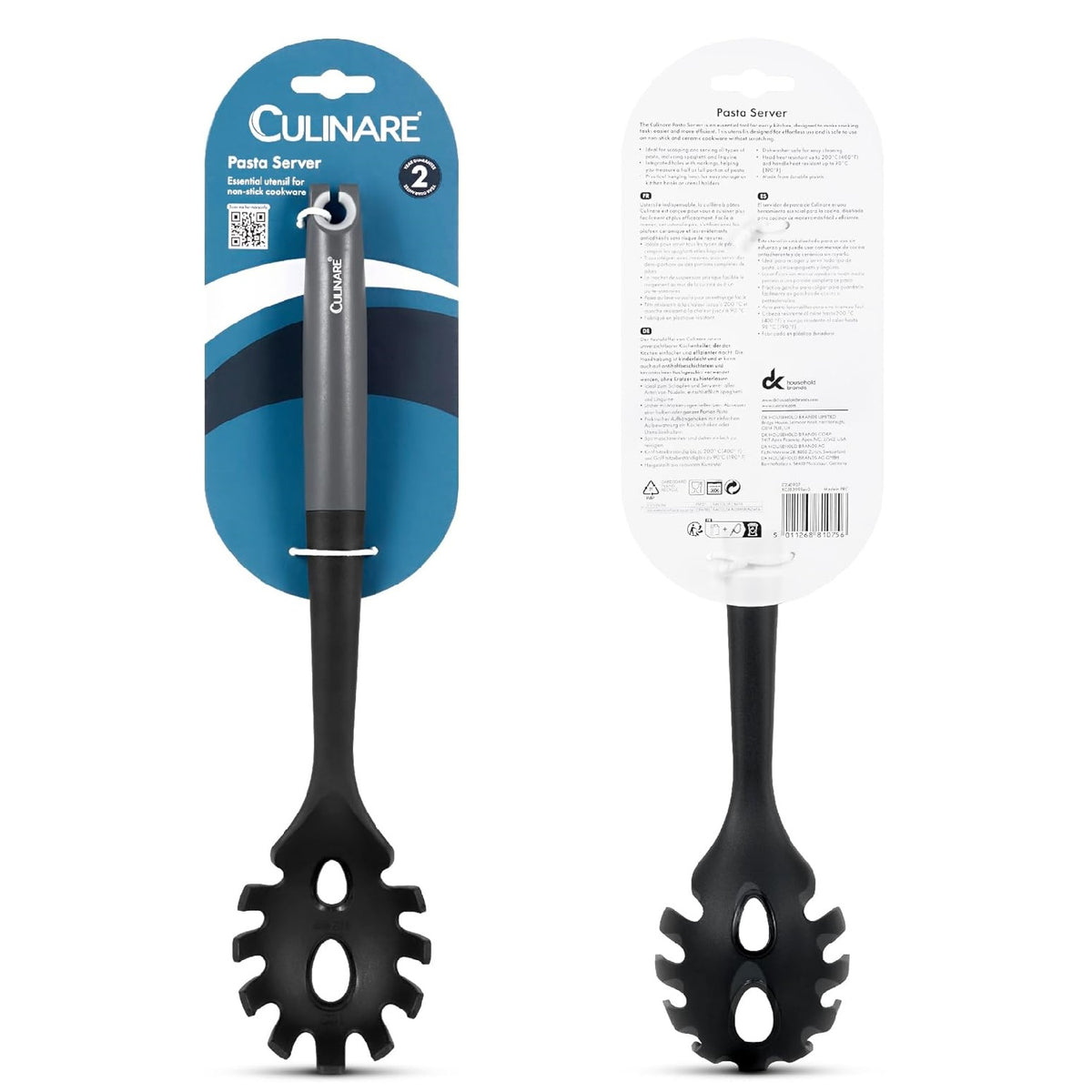 Culinare Pasta Server Grey C240907 | Essential Utensil for Non-Stick Cookware