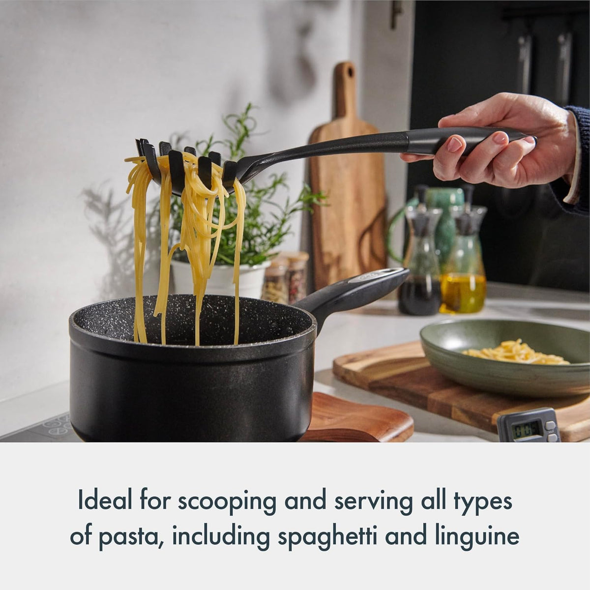 Culinare Pasta Server Grey C240907 | Essential Utensil for Non-Stick Cookware