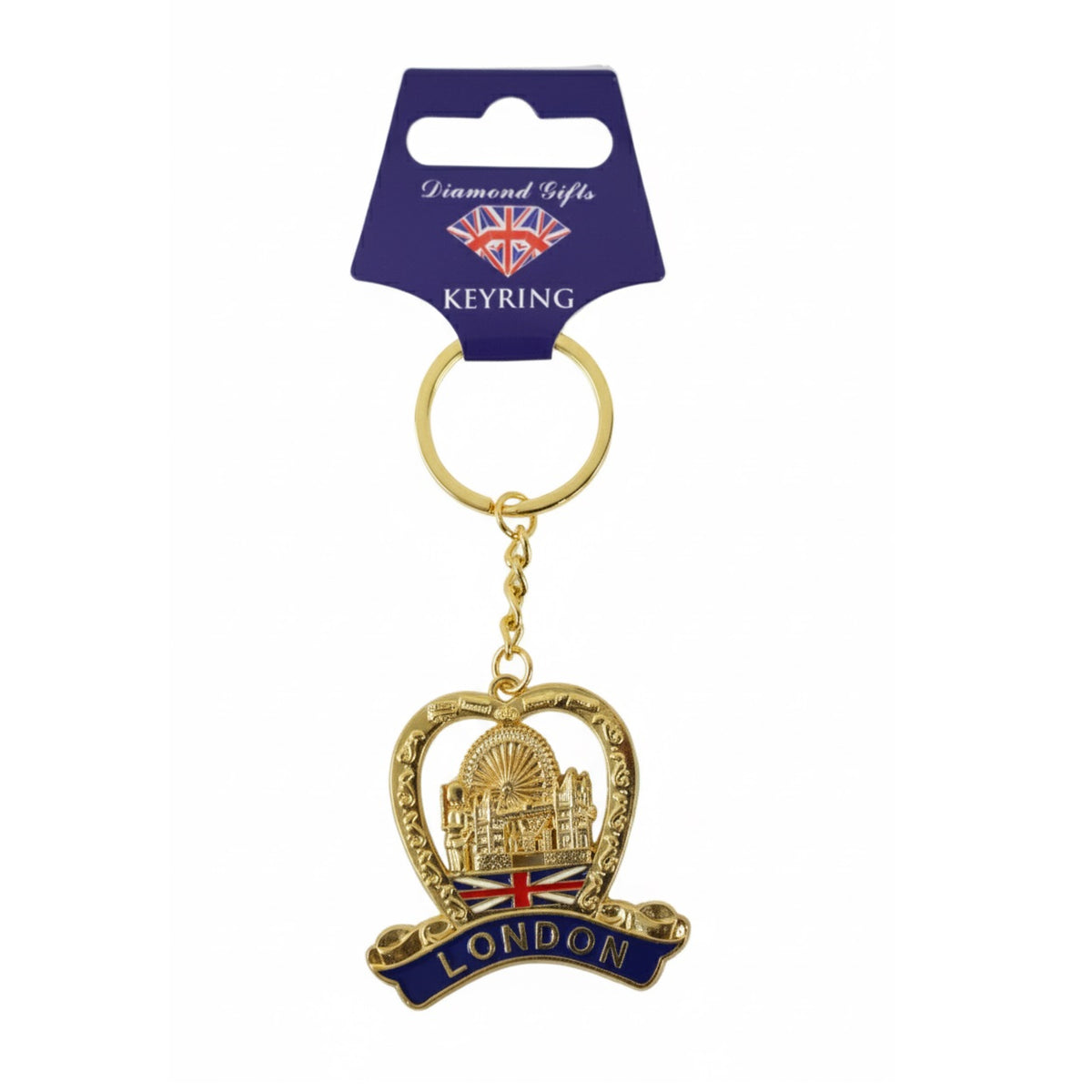 Diamond Gifts London Metal Keyring Gold MKR31Q